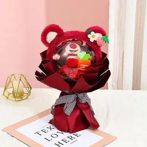 Wholesale Nice Wedding Teddy Bear Bouquet Plush Flower Bouquet Toy For Valentine's Day