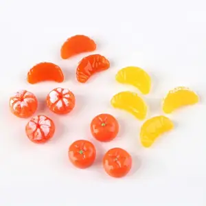 Craft 10mm Flatback Mini Orange Resin Cabochon Artificial Fruit Style Simulated Model for Souvenirs