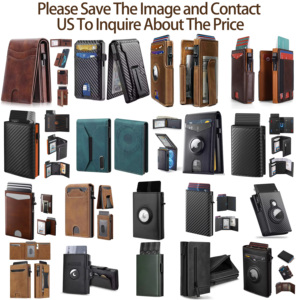 Portefeuille homme en cuir PU avec blocage RFID, <span class=keywords><strong>porte</strong></span>-cartes <span class=keywords><strong>pop</strong></span>-up, fin, en aluminium, avec pince à billets métallique – Grande Vente - Product Image 5