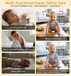 1080P Baby <span class=keywords><strong>Monitor</strong></span> Smart Base di ricarica per visione notturna promemoria di rilevamento del grido di alimentazione 3500mah Baby <span class=keywords><strong>Monitor</strong></span> con <span class=keywords><strong>WIfi</strong></span> - Product Image 4