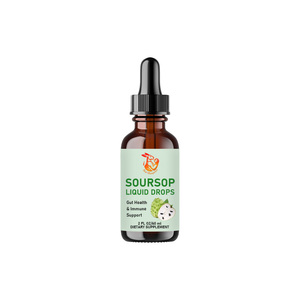 Gouttes liquides de corossol avec huile de cumin noir, Ashwagandha, Moringa, curcuma, vitamines C et D pour la santé intestinale et le soutien immunitaire - Product Image 1