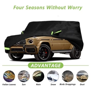 Housse de voiture imperméable 210T adaptée à la <span class=keywords><strong>Mercedes</strong></span> Benz Classe <span class=keywords><strong>G</strong></span> 2004-2022, toutes saisons, avec fermeture éclair, protection contre la neige, la pluie, la poussière et la grêle - Product Image 2