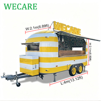 Wecare Vintage Koffiebakkerij Snelle Volledig Uitgeruste Concessie Foodtruck Mobiele Restaurantkeuken Aanhangwagen Bar Foodtrailer