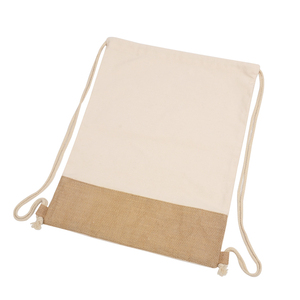 Sac à dos personnalisé avec cordon de serrage et base en jute naturelle pour le shopping et la plage, fond en jute réutilisable, sac à dos léger de haute qualité - Product Image 2