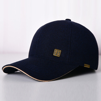 Gorra de Béisbol de Invierno para Hombre con Protección para las Orejas, Ajustable, de Ala Ancha, de 6 Paneles, de Lona, con Cierre de Hebilla Metálica, Estilo Coreano