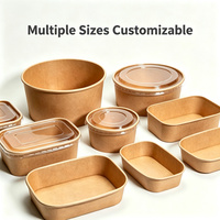 Couvre-boîtes en papier kraft jetables avec logo personnalisé, étanches, pour contenants, assiettes et bols