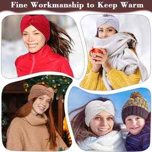 Winter Knitted Wool <b>Headband</b> Cross Twist Ear <b>Warmer</b> Soft Warm Hair Band for Women Girls Outdoor Sports Skiing Fashion Accessory - Product Image 2