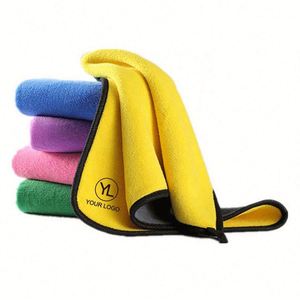 Serviettes de lavage de voiture en microfibre épaissie, en velours corail, à séchage rapide, brodées sur mesure, écologiques - Product Image 1