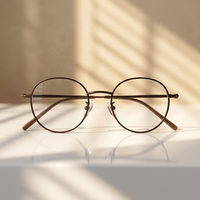 Gafas de Titanio de Alta Calidad, Monturas Ópticas Ligeras para Negocios, Lectura, Unisex, Redondas, para Hombre y Mujer