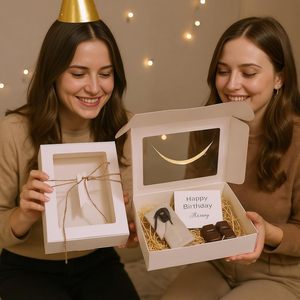 Boîte cadeau élégante avec couvercles transparents, boîtes à cadeaux avec étiquettes en ficelle pour mariage, anniversaire, boîtes blanches pour cadeaux, anniversaire blanc - Product Image 5