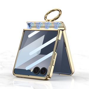 Funda Protectora Magnética con Anillo Metálico para Samsung Galaxy Z Flip 3/4/5/6/7, Funda Plegable de Cuero PU - Product Image 5