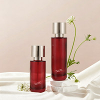Nouvelle bouteille pompe cosmétique rouge 20ml 30ml 50ml 100ml 120ml 150ml, flacon pulvérisateur en verre rouge avec couvercle doré