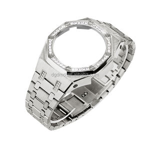 EN VENTE Luxury Gen. 5 Mod Kit pour boîtier en métal avec lunette en diamant et bracelet en caoutchouc pour GM-2100 GA-2100 <span class=keywords><strong>GMA</strong></span>-<span class=keywords><strong>S2100</strong></span> - Product Image 1