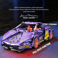 KAVO 67148 Coche de Carreras Lambo, Bloques de Construcción DIY, Juguete Educativo de Plástico MOC, Regalo de Construcción con Mecanismo de Retroceso para Niños, Escala 1:8