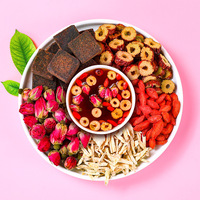 Teh Herbal Kesehatan Campuran Jahe Jujube Gula Hitam Mawar yang Lezat untuk Wanita - Penghangat, Penyegar, Perawatan Harian dalam Kemasan Kantong/Kotak/Botol
