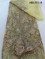 Tissu en dentelle française de haute qualité 2026, broderie perlée faite à la main au Nigeria, strass et sequins, tissus africains sexy à sequins pour sacs