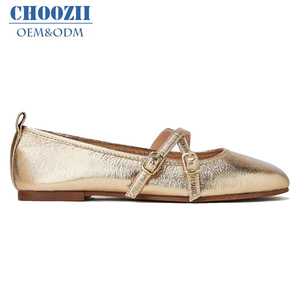 Choozii-zapatos informales para chicas, bailarinas brillantes <span class=keywords><strong>de</strong></span> cuero metálico para chicas - Product Image 4