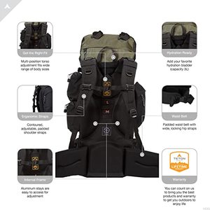 <span class=keywords><strong>Mochila</strong></span> de marco interno de alto rendimiento duradera para mochilero, senderismo, Camping - Product Image 4