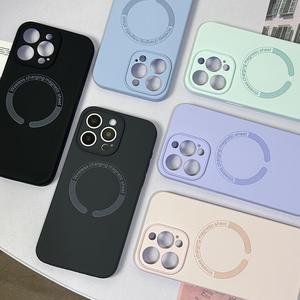 Chính Xác Máy Ảnh Khung Điện Thoại Từ Trường Hợp Đối Với <span class=keywords><strong>iPhone</strong></span> 16 15 Pro Max Lót Với Nhung Vải Chống Sốc Silicone Điện Thoại Di Động Bìa - Product Image 2