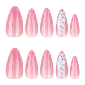 Prensa ABS roja de flor de almendra mediana de alta calidad <span class=keywords><strong>en</strong></span> las <span class=keywords><strong>uñas</strong></span> para mujeres - Product Image 2