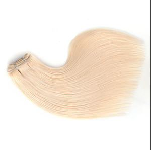 Extensions de cheveux humains blonds Remy russes, tissées à la main, double trame, double densité, couleur claire pour salon - Product Image 4
