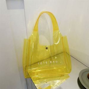Large Capacity PVC Clear <b>Tote</b> Bag with Zipper Closure Customizable Color Logo Colorful Makeup Bag for Travel-Wholesale Jelly Bag - Product Image 3