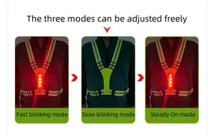 سترة السلامة الرياضية العاكسة ذات الرؤية العالية المزودة ب 8 مصابيح LED، ملابس عاكسة للطرق والجري وركوب الدراجات