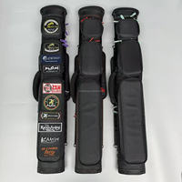 Estuche de Alta Calidad para Tacos de Billar, Seis Compartimentos, 2x4, Ligero, Impermeable, con Parches de Marca