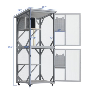 Luxury 4-Tier Pet Fence <strong>Cat</strong> House with Removable Floor Scratching Post Large Outdoor Enclosure with 4 Wheels for Catio Patio - Product Image 2