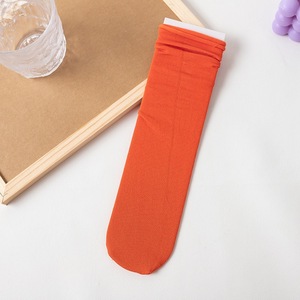 Women's 20-Color Slouch <b>Socks</b> Summer Thin Ice <b>Silk</b> Solid Color Mid-Calf Combed Cotton <b>Socks</b> - Product Image 5