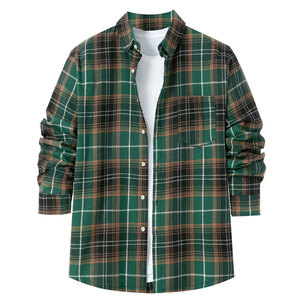 เสื้อเชิ้ตแขนยาวผ้าฝ้ายฟลานเนลสำหรับผู้ชาย ผลิตตามสั่ง OEM ระบายอากาศได้ดี สวมใส่สบาย คุณภาพสูง 100% - Product Image 5