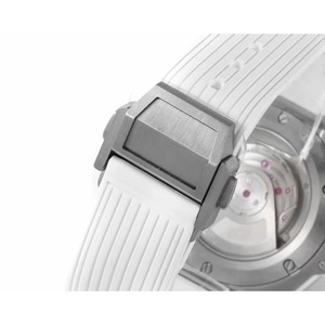 Reloj mecánico automático de lujo para hombre y mujer, correa de silicona blanca, bisel con diamantes de imitación, reloj de pulsera deportivo de acero inoxidable a la moda - Product Image 6