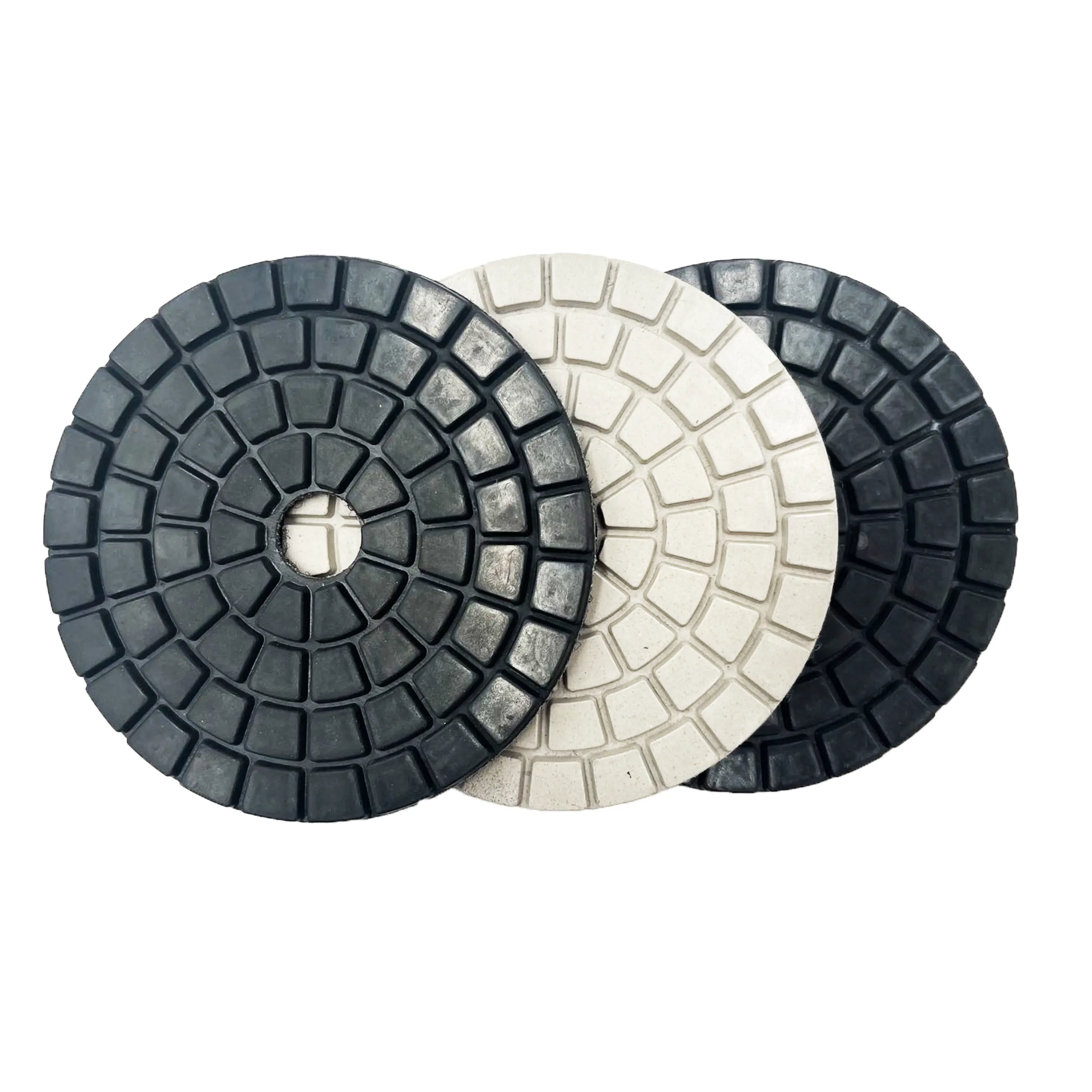 3"80mm white black BUFF polishing pads for quartz mable granite match with concrete polisher fast polishing from China