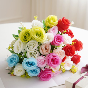 Artificial Roses Silk Flower Arrangement For Home Decor <b>Wedding</b> <b>Props</b> Modern Style Environment Friendly - Product Image 1