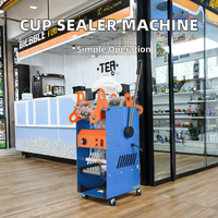 Machine à sceller les tasses de yaourt électrique pour les boissons en plastique manuelles pour les sacs Film de poche Machine à sceller les tasses de thé au lait Boba pour bulles de jus