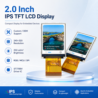 Display LCD TFT IPS ST7789V Personalizzato da 2.0 Pollici, 240x320 RGB, Modulo con Interfaccia MCU SPI per Dispositivi Portatili Intelligenti
