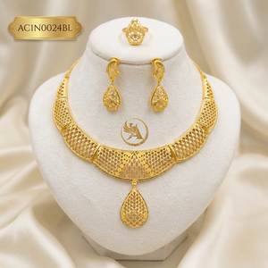 Gold Plated Jewelry One Gram Gold Exclusive Fashion Necklace Set for Girl & Woman - Product Image 1