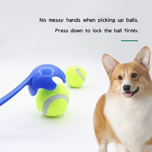 צעצוע משחק אינטראקטיבי לכלבים, סיטונאי, עמיד, ידידותי לסביבה, עשוי מגומי ופלסטיק, בצורת מקל טניס לאימון כלבים - Product Image 3