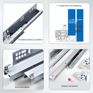 Furniture Hardware Telescopic Channel Hidden <strong>Drawer</strong> <strong>Slide</strong> 3-fold Full Extension <strong>Drawer</strong> <strong>Slides</strong>