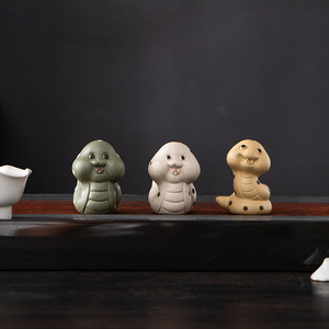 Yixing Purple <b>Clay</b> Tea Pet Snake Zodiac Creative Cute Handmade Tea Table Ornament Tea Plaything - Product Image 1