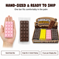 Jouet Squishy Barre de Chocolat Réaliste, Jouet Anti-Stress en PU à Remontée Lente, Jouet à Presser Doux pour Enfants et Adultes
