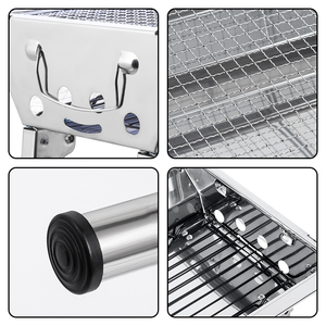 Parrilla de Carbón Giratoria <span class=keywords><strong>Profesional</strong></span> Moderna de Lujo - Parrilla Portátil Ecológica de Acero Inoxidable Resistente para Acampar al Aire Libre y Pescar - Product Image 3