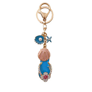 Nouveaux porte-clés en métal en forme de pantoufle avec <span class=keywords><strong>perle</strong></span> d'huître incrustée de diamants, breloques porte-bonheur, cadeaux idéaux pour la vente en gros - Product Image 5