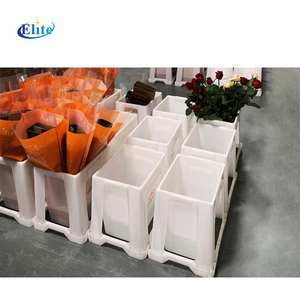 ถังดอกไม้พลาสติกดีไซน์ทันสมัย สไตล์เดนมาร์ก ขายส่งถังร้านดอกไม้ สีและโลโก้สั่งทำได้ สำหรับจัดแสดงดอกไม้ในงานประมูล - Product Image 3