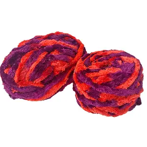 Wholesale New Polyester Fancy Roving Crochet Carpet Bag Toys soft hand knitting giant tube fleece fluffy velvet yarn