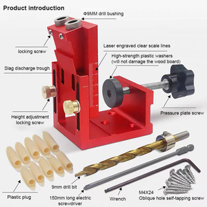 Kit de gabarit de perçage pour goujons à angle réglable, guide de perçage, poinçon, localisateur, coupe-trou vertical, <span class=keywords><strong>outil</strong></span> de positionnement pour le travail du bois - Product Image 2