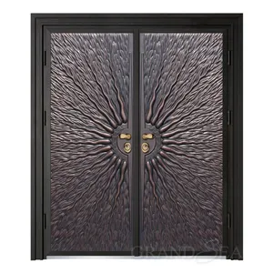 थोक दरवाजे मुख्य-सरल चीनी शैली डिजाइन डबल बुलेट प्रूफ सुरक्षा दरवाजा