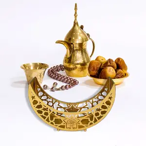 Nicro Middle East Moslem Iron Moon Crafts Decoration Gold Silver EID MUBARAK Ramadan Festival Supplies Meal Tray