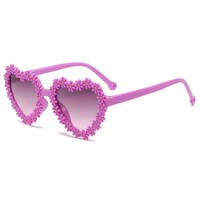 2024 al aire libre en forma de corazón OEM gafas niños niñas bebé sombras gafas nuevos niños flores gafas de sol
