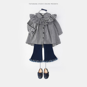 Chemises à carreaux bicolores pour enfants, style décontracté, vêtements d'extérieur, directement du fabricant de vêtements - Product Image 4